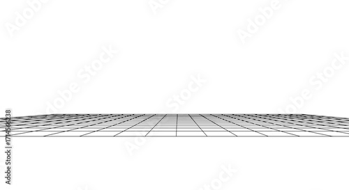 Minimalist grid surface on white background