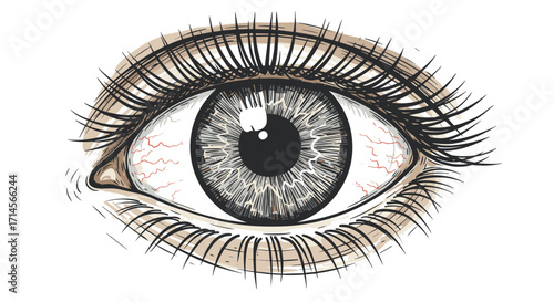 Detailed artistic eye design with realistic sketch style and intricate detailing