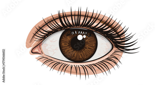 Detailed eye design with realistic texture and shading in vivid colors