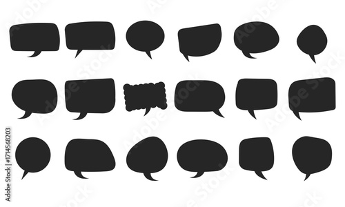 dialogue box silhouette vector set