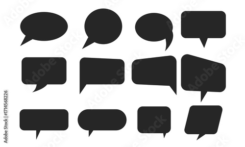 dialogue box silhouette vector set
