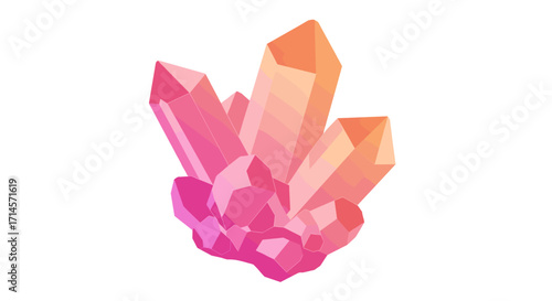 Geometric gradient crystal cluster: modern 3d polygonal gem design