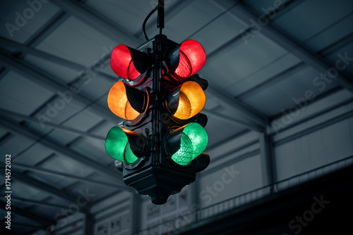 Принти на полотні Traffic light showing all the colors