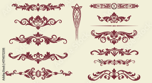 Ornamental vintage decorative elements set for elegant design projects