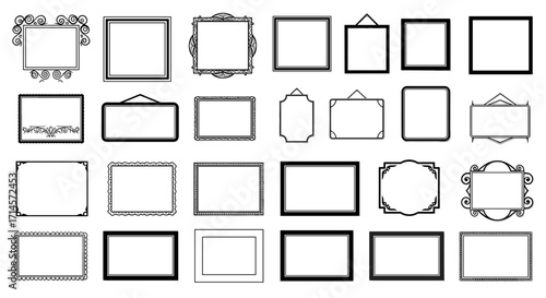 Elegant collection of black and white decorative frame designs