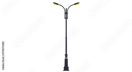 Minimalist street lamp design with dual light fixtures