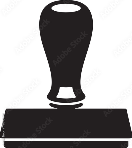 Black Rubber Stamp Icon Vector Illustration A Symbol of Approval Authentication and Official Endorsement for Documents