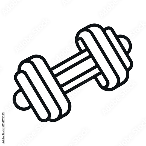  dumbbell outline vector