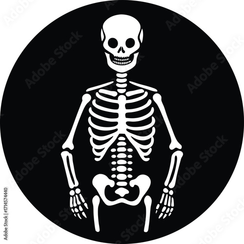 Neon skeleton t shirt design with glowing bones