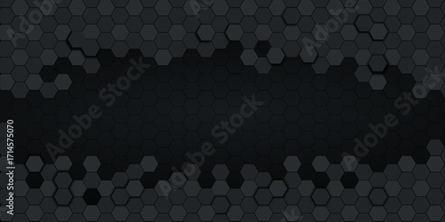 Abstract gray hexagons pattern technology overlaps background with space for text | Futuristic science and technology concept digital hi tech concept. Vector illustration