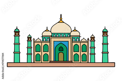 taj mahal vector illustration