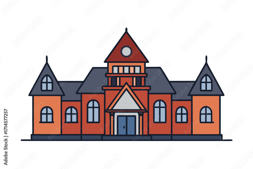 Naklejka premium vector illustration of old castle