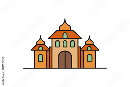 Wallpaper Mural vector illustration of church Torontodigital.ca