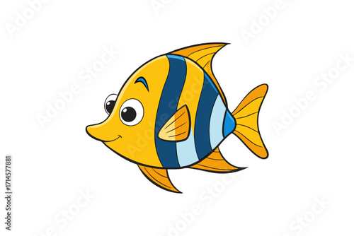 vector illustration of a yellow fish