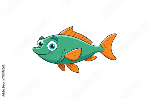 cartoon fish isolated on white