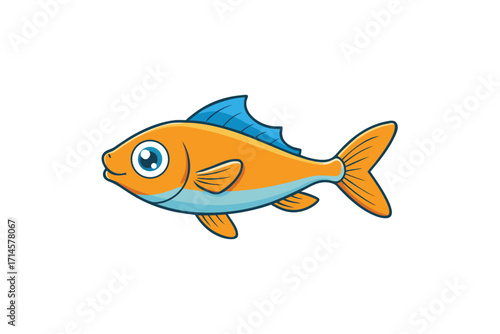 cartoon fish isolated on white