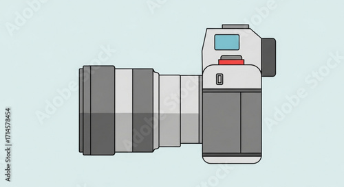 Digital camera illustration for photography enthusiasts and professional photographers using dslr cameras