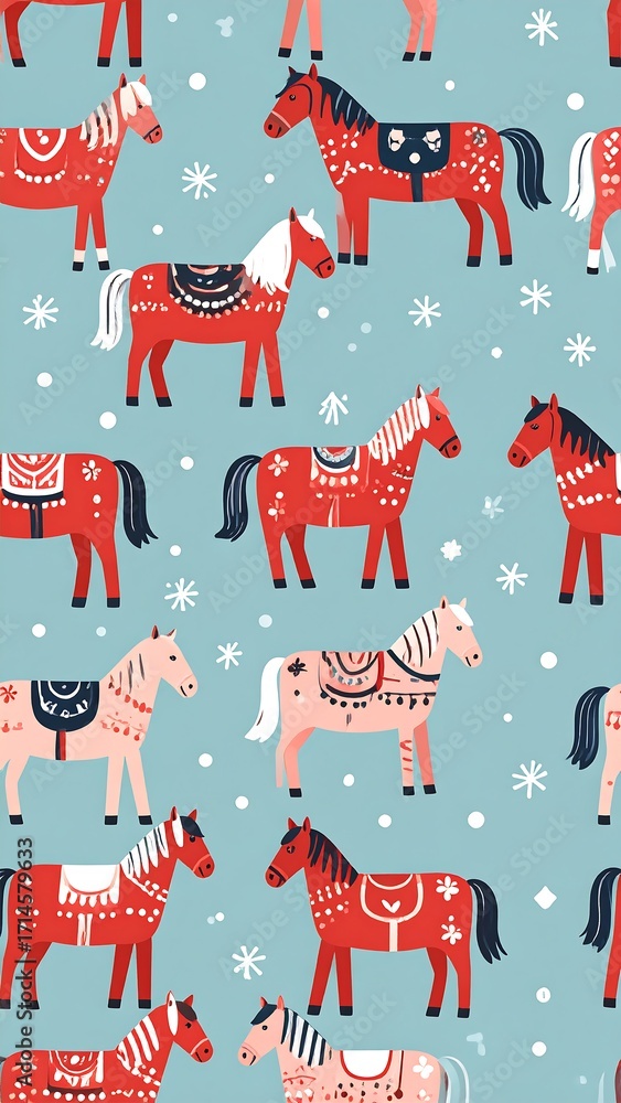 Adorable Horse Pattern Design.