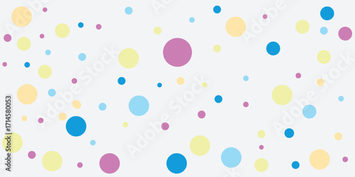 Multi colour geometric shape vector background | Modern background with circle on platinum background | Decoration background | Cover design for children book on Persian indigo background