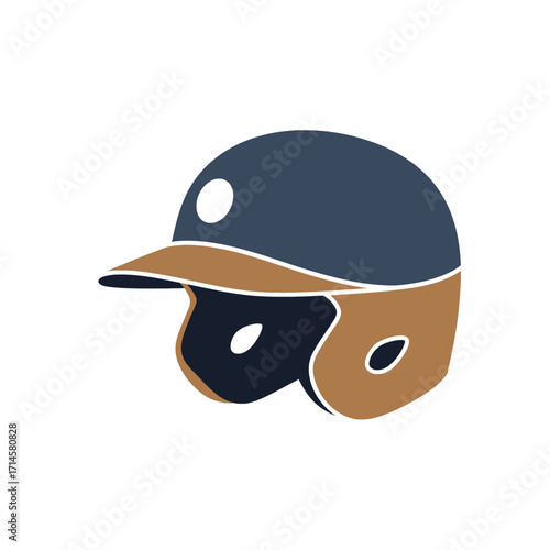 Baseball Helmet Icon A Graphic Illustration of Protective Headwear for Sports and Recreation