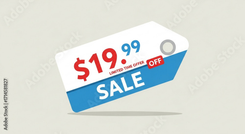 Sale price tag nineteen ninety nine dollar offer limited time discount promotion special deal retail shop