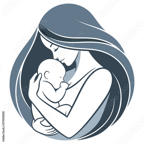 Mother holding baby, tender moment, love, care, motherhood, family, bond.