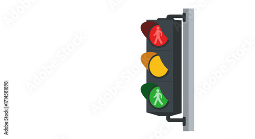 Urban traffic light with pedestrian signals in a modern flat design