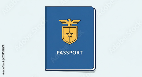 Official government passport travel document identification for international travel and citizenship id card