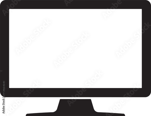 Computer Monitor Icon Vector Illustration on a Transparent Background for Digital Display