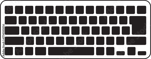 Compact Keyboard Vector Illustration for Efficient Typing and User-Friendly Interface Design
