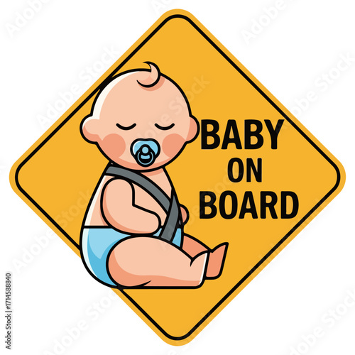 Baby on Board Sign - Safety and Awareness for Drivers.