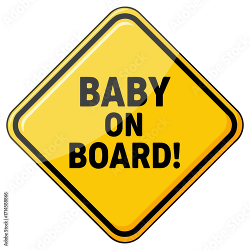 Baby on Board Sign for Vehicle Safety and Awareness.