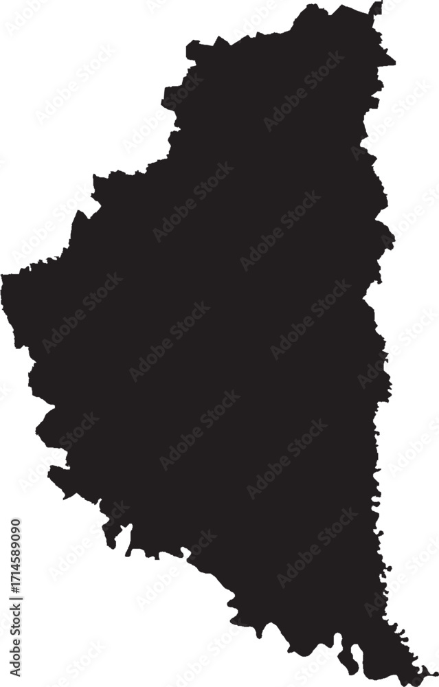 Obraz premium Ternopil Oblast in Ukraine Silhouette Solid Map