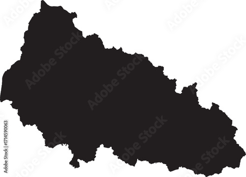 Zakarpattia Oblast in Ukraine Silhouette Solid Map