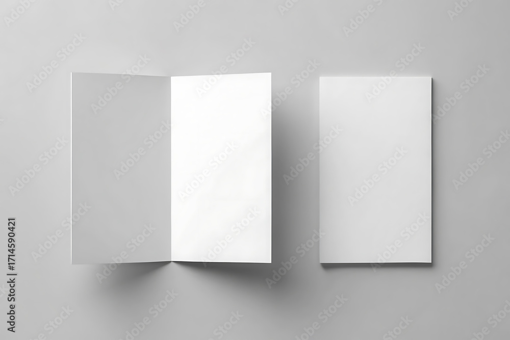 Fototapeta premium blank white paper menu mockup isolated on white background