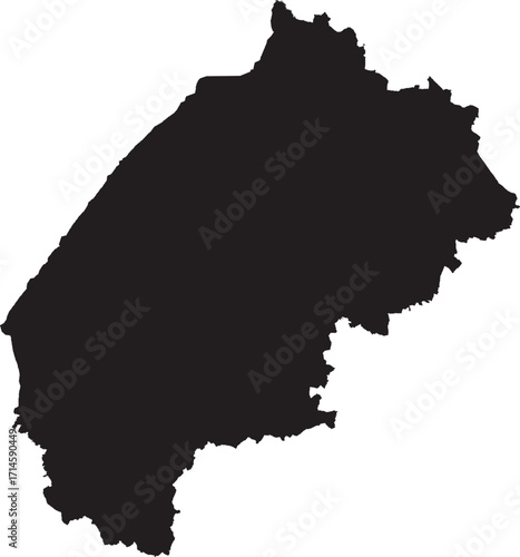 Lviv Oblast in Ukraine Silhouette Solid Map