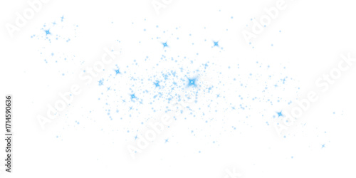 Blue Holiday Light Burst Featuring Fireworks, Bokeh Glow, and Magic Star Explosion for Celebration or Christmas Card Design
