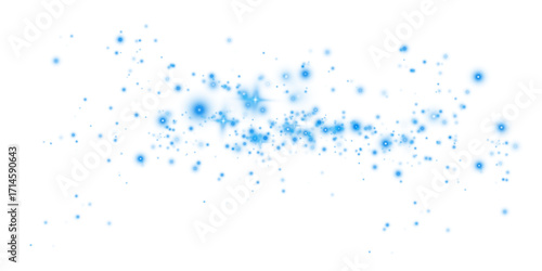 Blue Holiday Light Burst Featuring Fireworks, Bokeh Glow, and Magic Star Explosion for Celebration or Christmas Card Design

