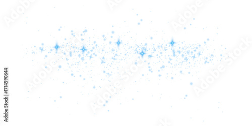 Blue Holiday Light Burst Featuring Fireworks, Bokeh Glow, and Magic Star Explosion for Celebration or Christmas Card Design
