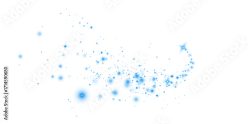 Blue Holiday Light Burst Featuring Fireworks, Bokeh Glow, and Magic Star Explosion for Celebration or Christmas Card Design
