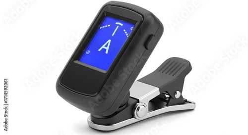Guitar Tuner Close-up: An up-close and personal look at a modern guitar tuner, with focus on precision and accuracy