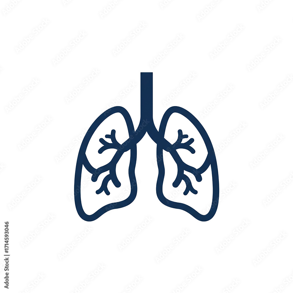 Obraz premium A medical illustration of the human lungs. The illustration provides a clear representation of the lung's anatomy