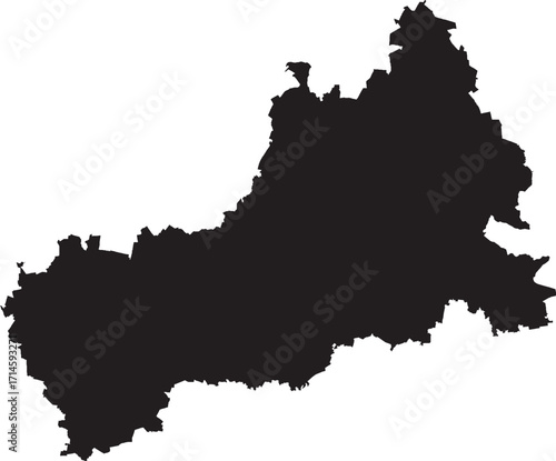 Cherkasy Oblast in Ukraine Silhouette Solid Map