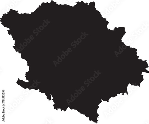 Poltava Oblast in Ukraine Silhouette Solid Map