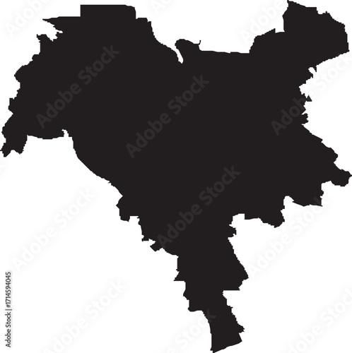 Kyiv City (Special Status) Oblast in Ukraine Silhouette Solid Map