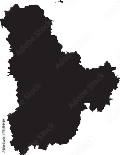 Kyiv Oblast in Ukraine Silhouette Solid Map