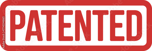 Red And White Rectangular Stamp With The Word Patented seal mark