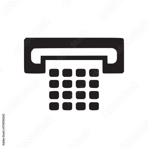 Illustration of a dark blue atm machine icon, suitable for banking, finance, and technologyrelated designs, offering a clean and modern representation of automated teller services