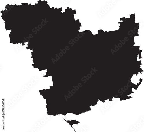 Mykolaivska Oblast in Ukraine Silhouette Solid Map