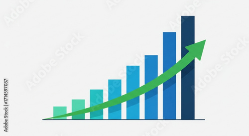Growth chart business graph arrow increasing sales financial report stock market success investment strategy